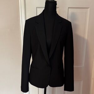 Theory Women's Wool Black Blazer Single Button Tailored Jacket Size 6